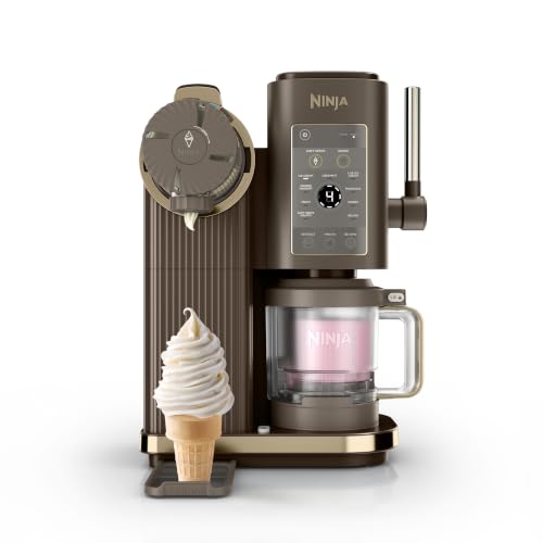 (-20%) Ninja CREAMi Scoop & Swirl Eismaschine mit 2 Behältern, 13 Funktionen, für Eiscreme, Softeis, Gelato, Sorbet, Milchshakes und mehr, mit Mix-In-Funktion für Extras, Mokka, NC701EUBR