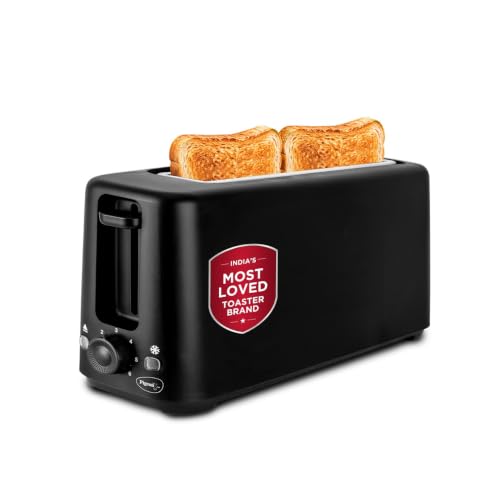 Pigeon Eazy Toast 2 Slice Pop Up Toaster, Wide Slot & Compact, Black | Toast your way, safely. Six browning levels, Toast, Defrost and Reheat. Wide sl