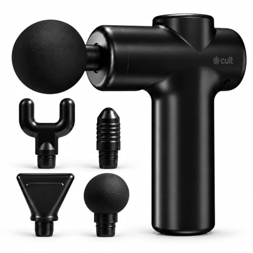 Cult Flex Portable Deep Tissue Massage Gun for Full-Body Muscle Relief, Ultra-Lightweight Handheld Design, 6 Speed Levels, Up to 3-Hour Battery Life, 