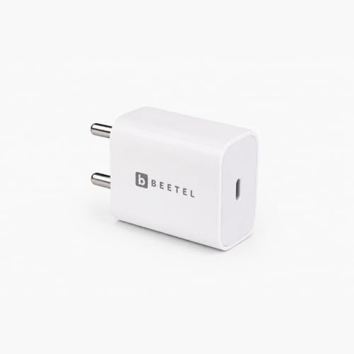 Beetel VoltX 20W PD Wall Charger Adaptor Type C Compact Travel Friendly Design for Apple iPhone 18 Pro, iPhone Duo, Google Pixel, Xiaomi, Motorola, Sa