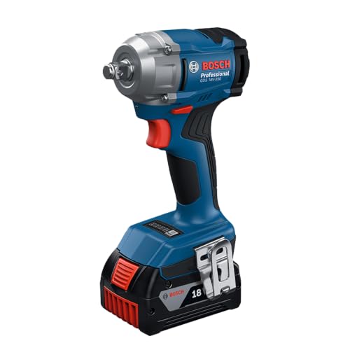 Bosch GDS 18V-350 Cordless Impact Wrench for Car & Professional Use | Single Battery Version | Brushless Motor | 350 Nm Torque | Compact 131mm Head | 