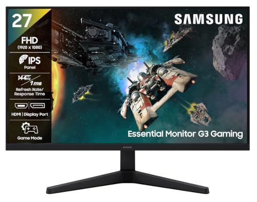 Samsung 27 Inch G3 Gaming Monitor | FHD (1920 x 1080) | IPS Panel | 144 Hz Refresh Rate | 1ms Response time | Game Mode|FreeSync | Ports-HDMI/DP/Headp