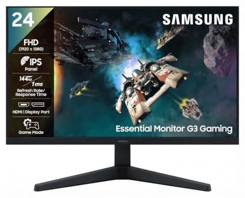 Samsung 24 Inch G3 Gaming Monitor | FHD (1920 x 1080) | IPS Panel | 144 Hz Refresh Rate | 1ms Response time | Game Mode|FreeSync | Ports-HDMI/DP/Headp