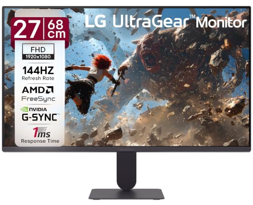 LG 27G411B 68 cm (27 Inch) Ultragear FHD(1920 x 1080) IPS Gaming Monitor, 1ms MBR, 144Hz, HDR10, NVIDIA G-Sync Compatible, AMD FreeSync, HDR10, HDMI, 