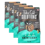 Tiki Cat Solutions Dry Cat Food, Skin & Coat, Salmon & Herring, Bag, 5.6 Pound (Pack of 4)
