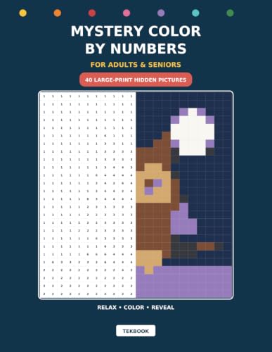 Cover of Mystery Color by Numbers for Adults & Seniors by Alexsandro Pomposelli