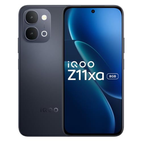 iQOO Z11xa 5G (टाइटन ब्लैक, 8GB RAM, 128 GB स्टोरेज) | विशाल 7200mAh बैटरी | डाइमेंशन 7400 टर्बो प्रोसेसर | OriginOS 6 4 साल के सिक्योरिटी अपडेट के सा