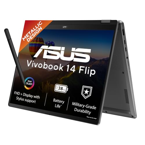 ASUS Vivobook 14 Flip (2026),Intel Core Ultra 7 355 (Series 3),Intel iGPU,16GB RAM,512GB SSD,FHD+ OLED,Touch screen,14"(35.5 cm),Win 11,M365 Basic(1Y)