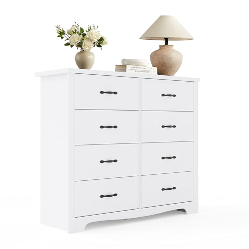 (-30%) LINSY HOME Kommode Weiß, 8 Schubladen Schubladenschrank