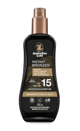 Australian Gold Protetor Solar Corporal Spray Gel FPS 15 Instant Bronzer 200g