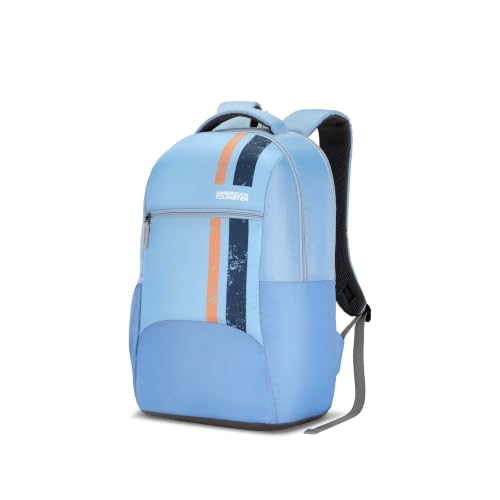 American Tourister Zevo Daypack | 25L High School & Everyday Backpack | 2.5 Compartments | Lightweight & Stylish Bag for Men & Women | Blue | 1 Year G