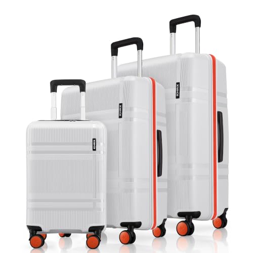 HRX Helium 3-Piece Luggage Set Intergallcatic Grey Polypropylene Hard Shell Suitcase Set - Premium Travel Trolley Bags with 8 Spinner Wheels, Number L
