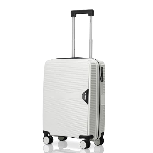 HRX Intergallcatic Grey Cabin Size Parabola Polypropylene Hard Shell Suitcase - Premium Travel Trolley Bag with 8 Spinner Wheels, Number Lock & Water 