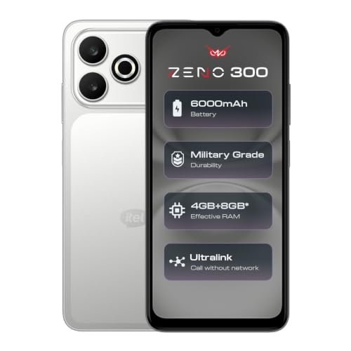 Zeno 300 | 6000mAh Mega Battery Smartphone | 18W Type-C Fast Charging | 6.56” HD+ 90Hz Display | Unisoc T7100 Octa-Core | 4GB + 8GB RAM, 64GB Storage 