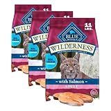 Blue Buffalo Wilderness Salmon Adult Dry Cat Food, Grain-Free, 11 Pound (Pack of 3)