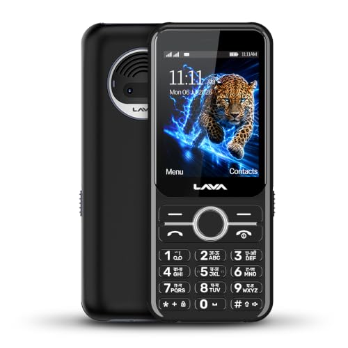 Lava Gem Power + Dual Sim Keypad Phone (2.8" Display, Camera & Fast Charging) | 2575mAh Smart AI Powerful Battery | Wireless FM & Recording | Stereo S