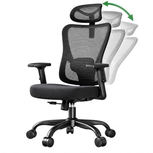 10,00€ Coupon! Marsail 2026 Neu Bürostuhl Ergonomisch, Neigung 130°, Netzrückenlehne