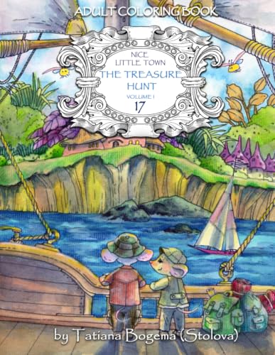 Nice Little Town 17: The Treasure Hunt Volume 1: Adult Coloring Book — coloring book cover