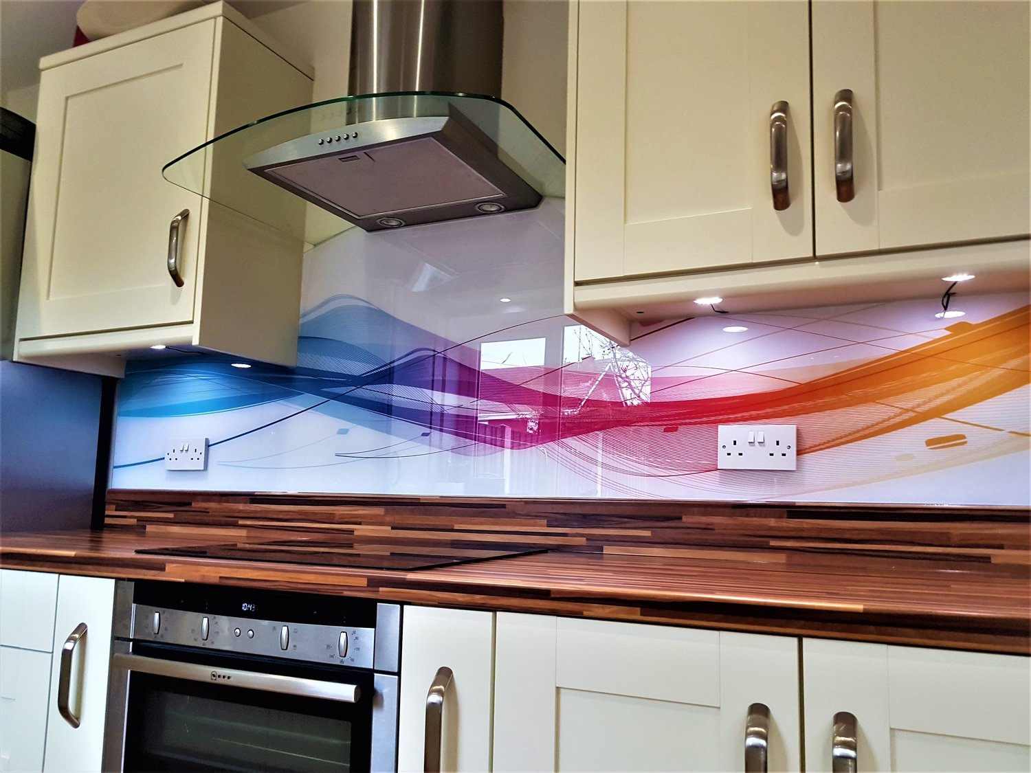 Amazon.co.uk: Colour 2 Glass Splashbacks: Printed Glass Splashback