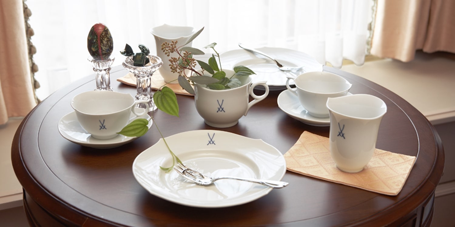 マイセン 剣マーク C＆S 2客 / プレート 2枚 / ホワイトレリーフ1枚 マイセン 剣マーク C＆S 2客 / プレート 2枚 / ホワイトレリーフ1枚