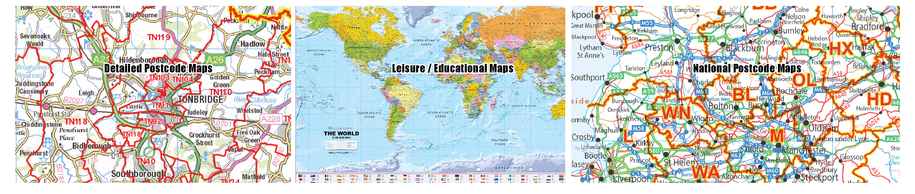 Amazon.co.uk XYZ MAPS MoD MAPS ON DEMAND Postcode District Maps