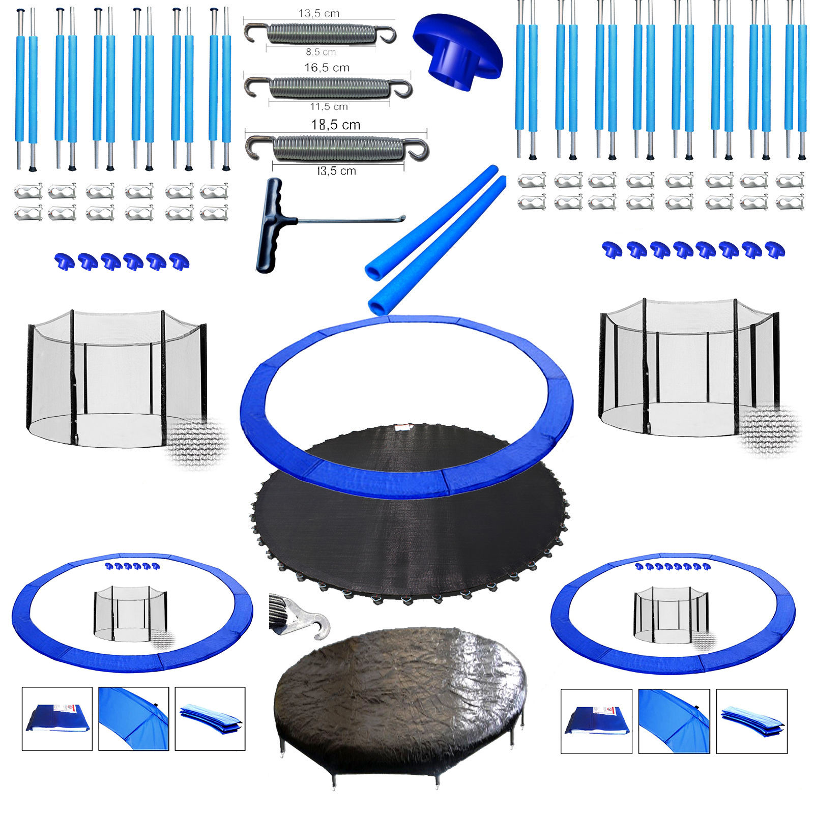 Andreas Dell Trampolin Endkappen 6x Blau - Schutzkappen Für Stangen & Netzpfosten