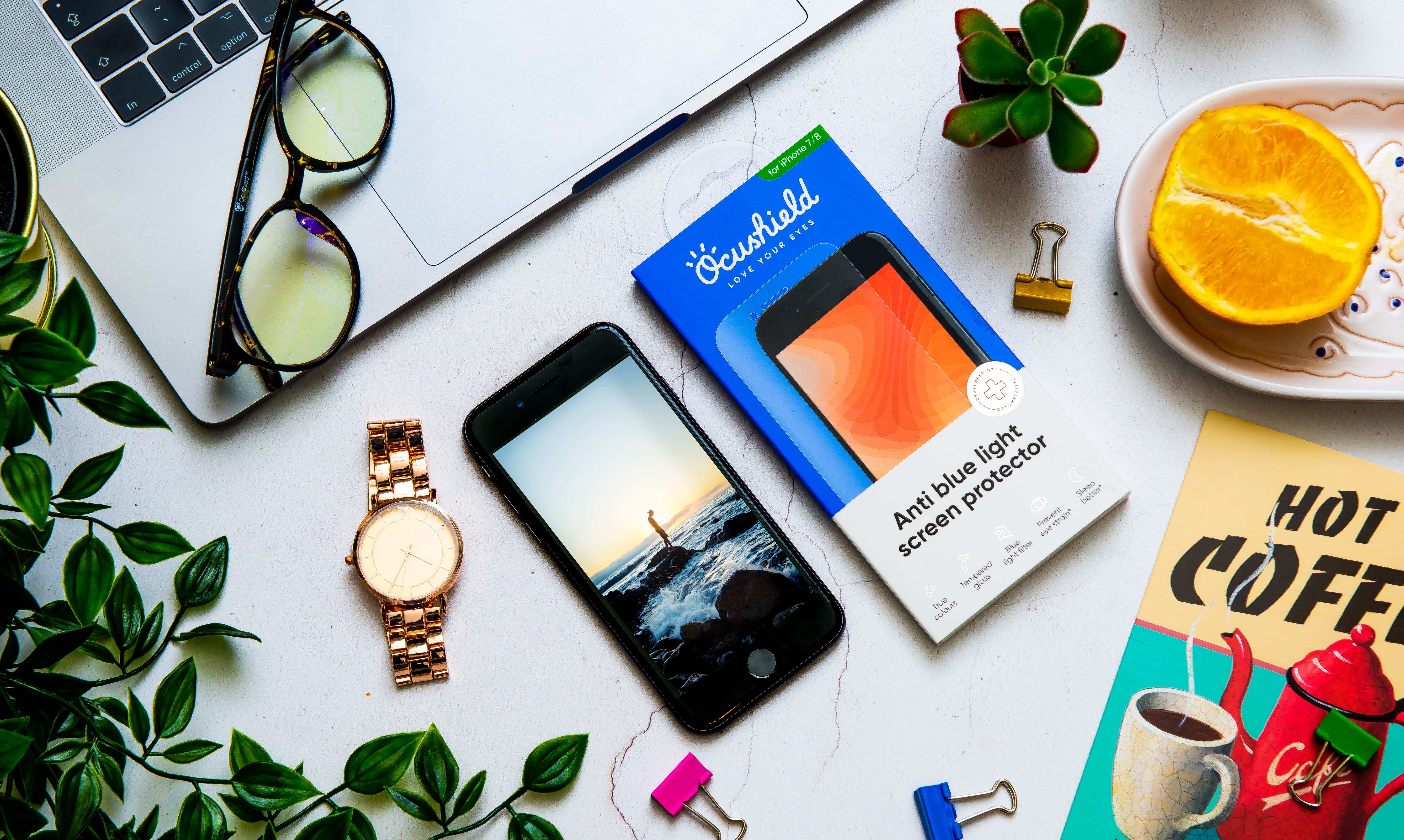 View of Staples TECH Blue Light Filter for 24