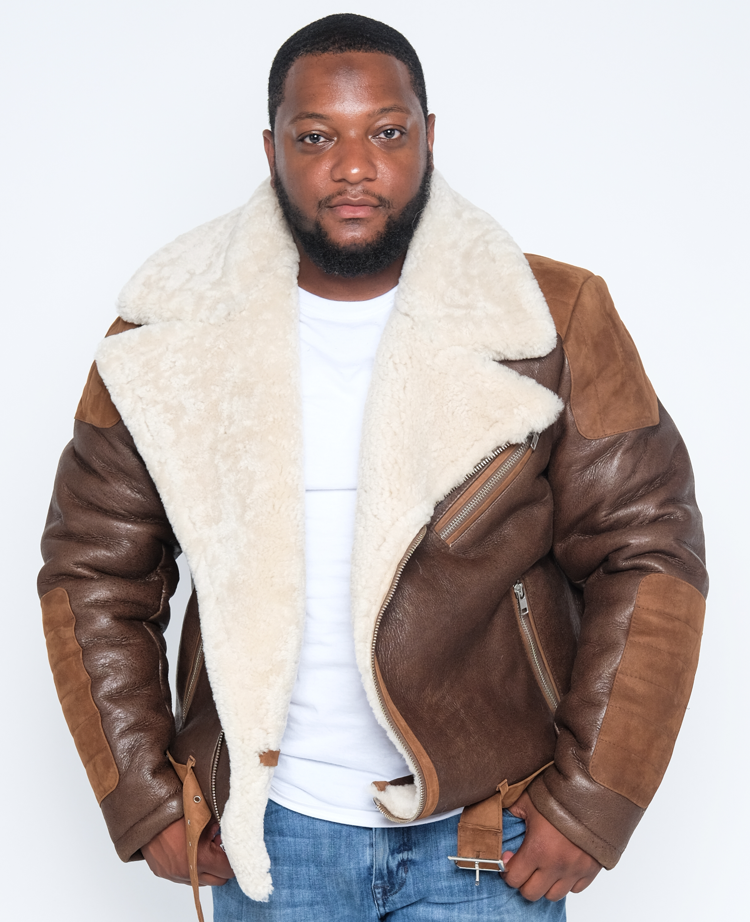 tall shearling jacket