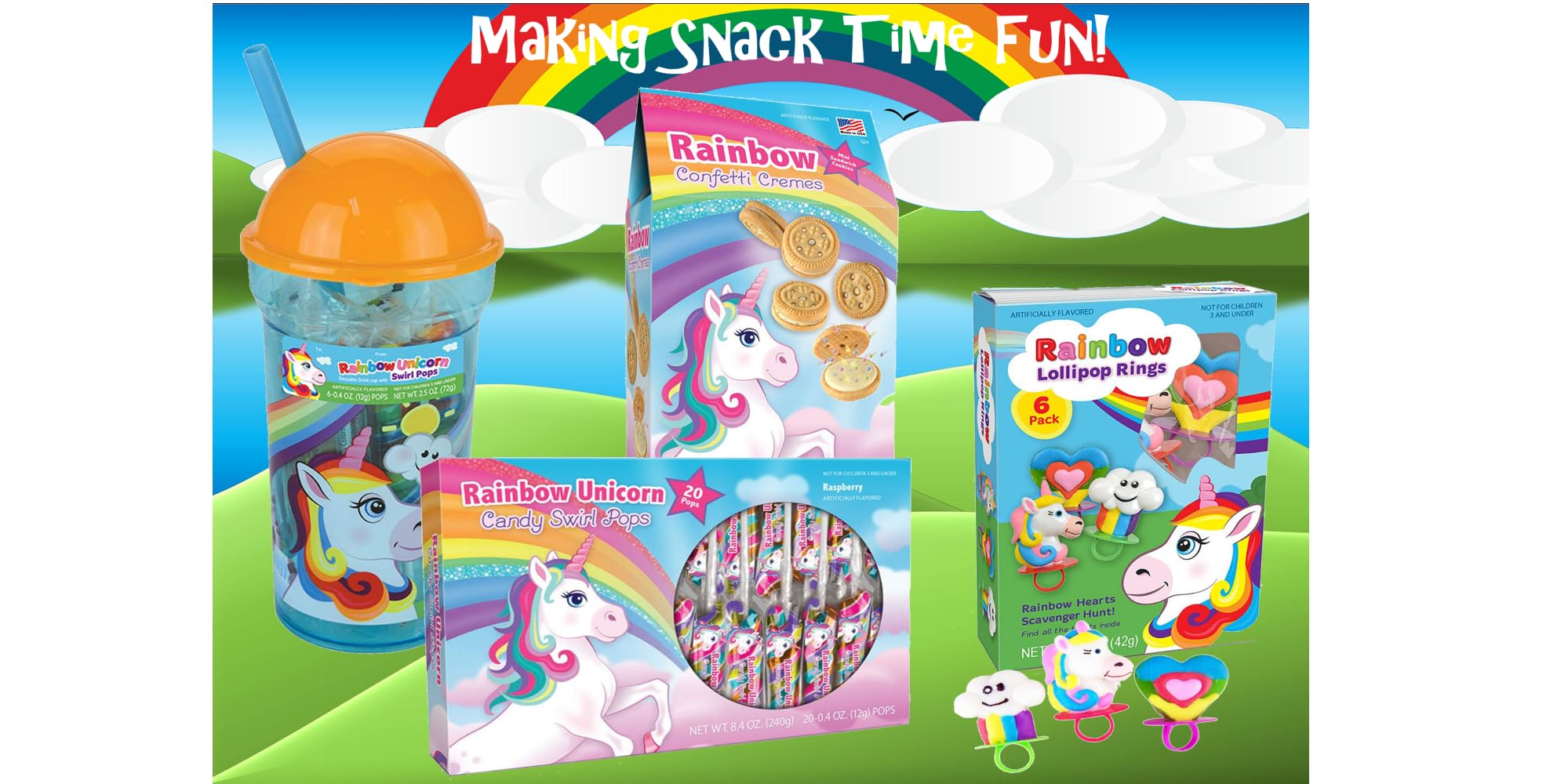 Primary Colors Candy Rainbow Unicorn