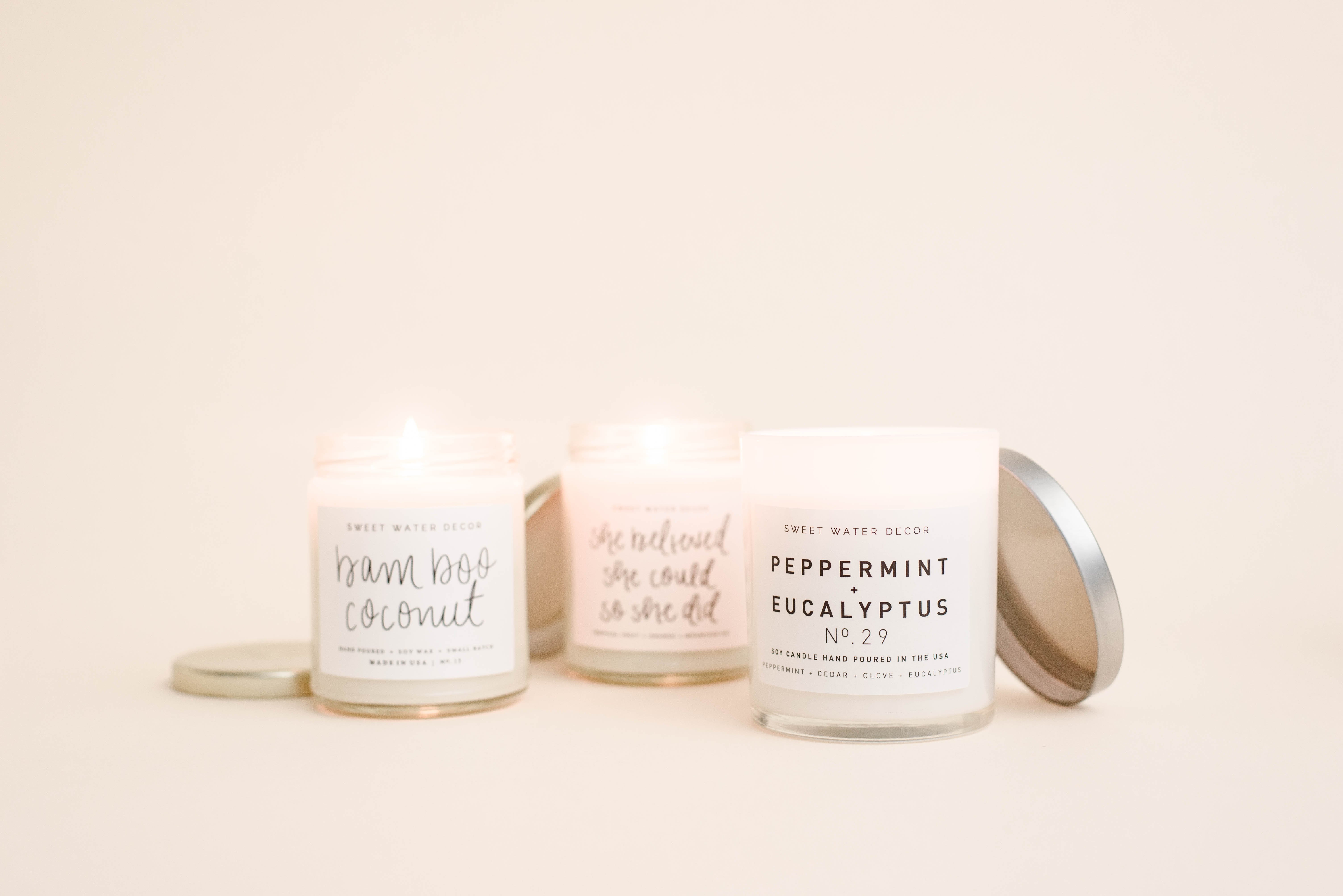 Sweet Water Decor White Jar Candles