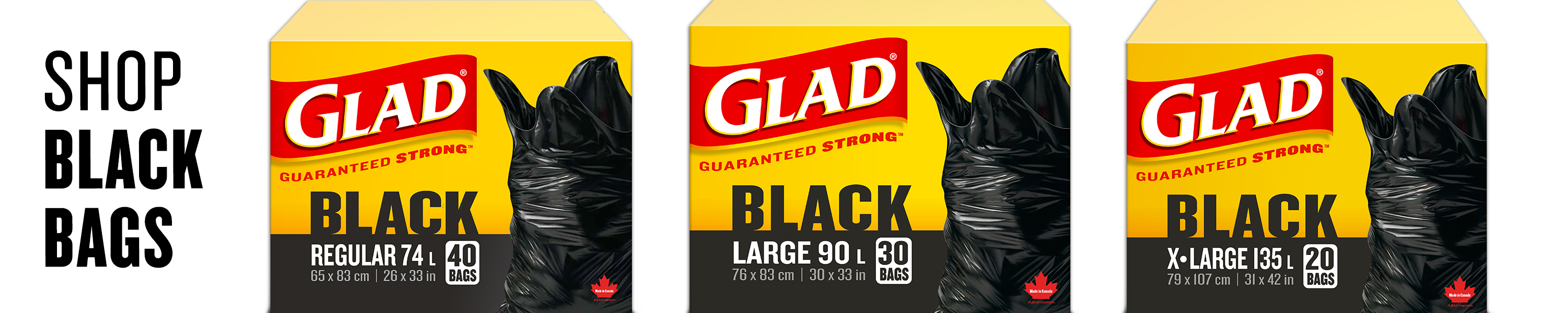 Amazon.ca GLAD Black Garbage Bags