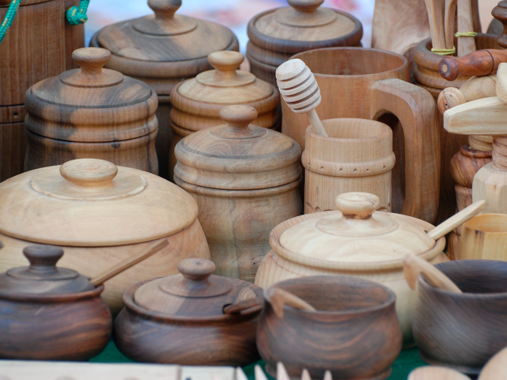 Utensili Bamboo Set Utensili Cucina Legno Ulivo 8 Pezzi - Cucchiai E Spatole 30cm Con Supporto Portamestoli Legno