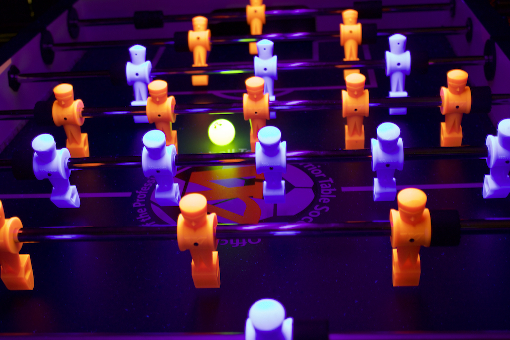 Warrior Table Soccer Black Light Foosball Table