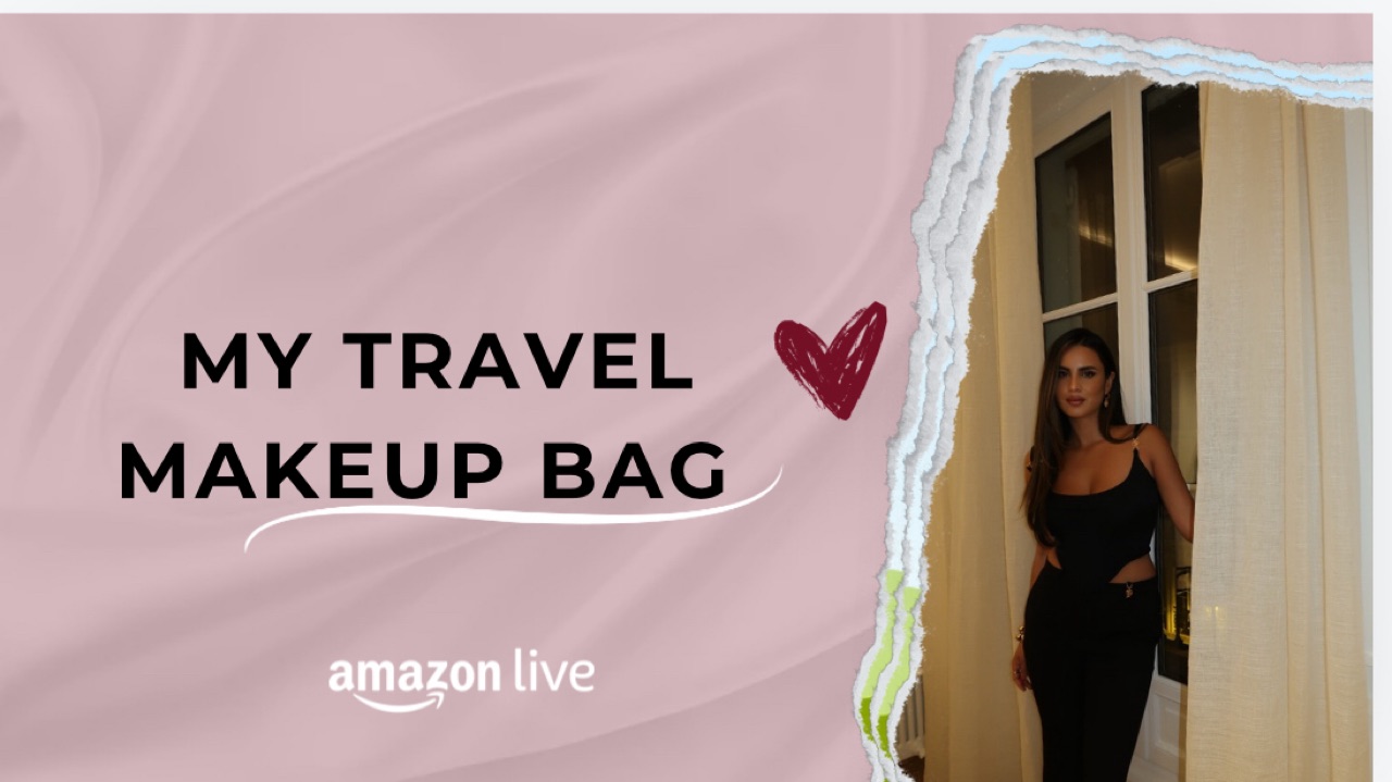 Watch My travel makeup products on Amazon Live