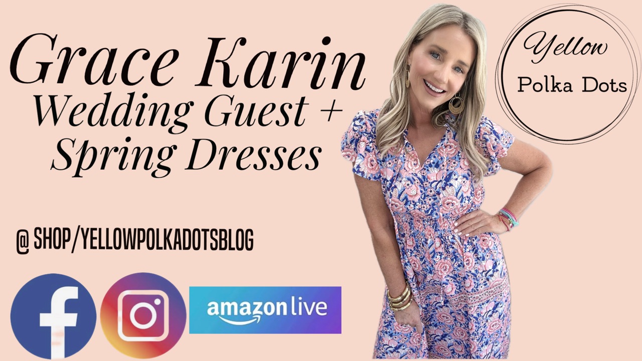 Watch Grace Karin Dresses with Yellow Polka Dots on Amazon Live