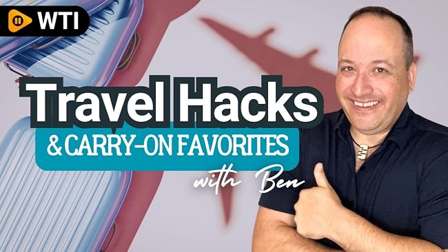 WTI livestream artwork: Travel Hacks & Carry-on Favorites!