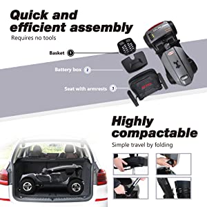 Close-up of anti-tip wheels on the Metro Mobility M1 LITE scooter