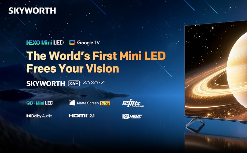 Google TV interface on a Skyworth Smart TV