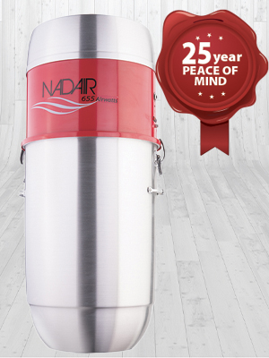 Central vacuum unit with LED indicator highlighted