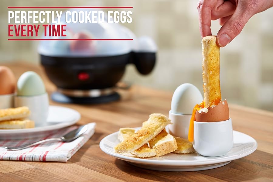 Andrew James Electric Egg Boiler In Black With Poacher and Steamer