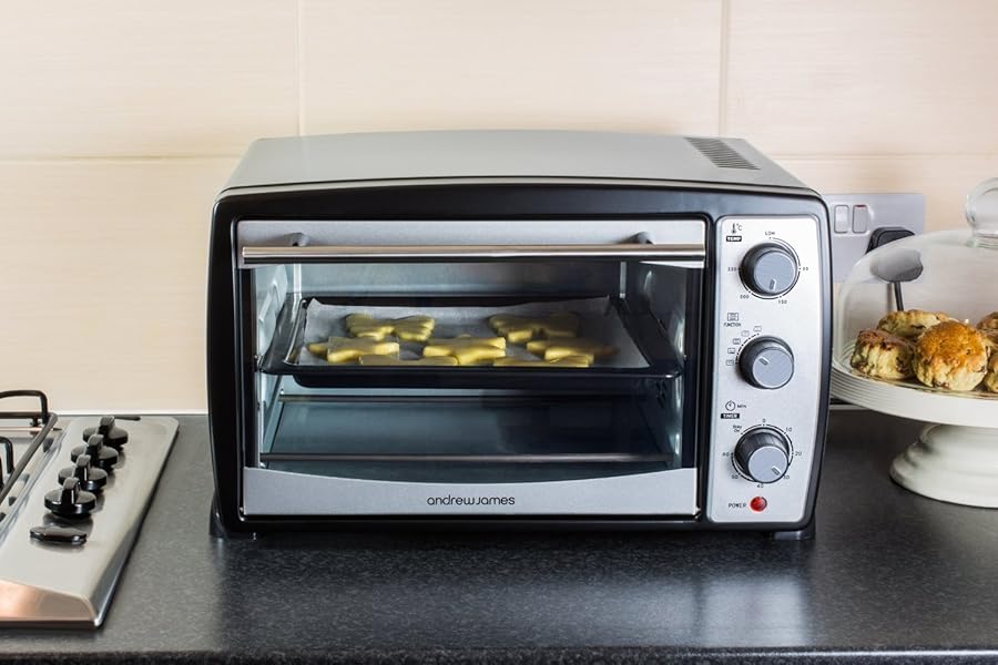 Andrew James Mini Oven And Grill In Black 1500 Watts 20 Litre