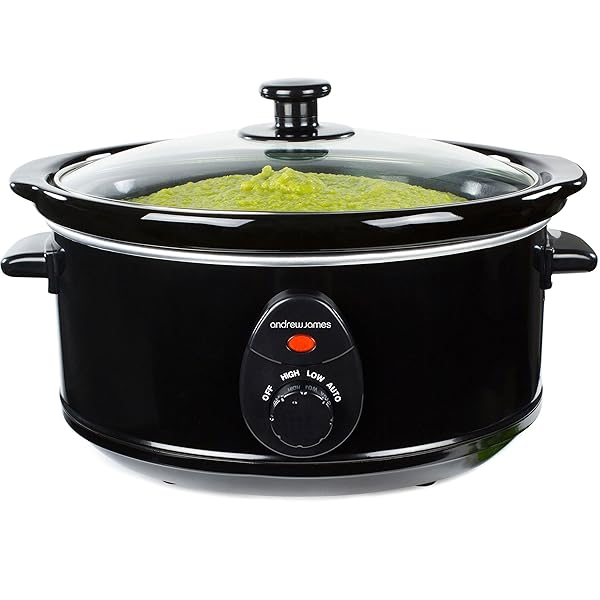 Andrew James Premium Slow Cooker with Tempered Glass Lid Removable