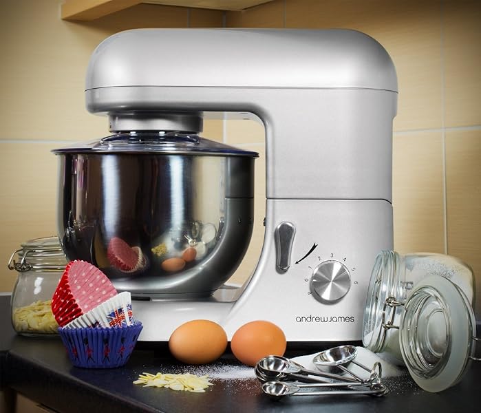 Andrew James Electric Food Stand Mixer In Stunning Silver Includes