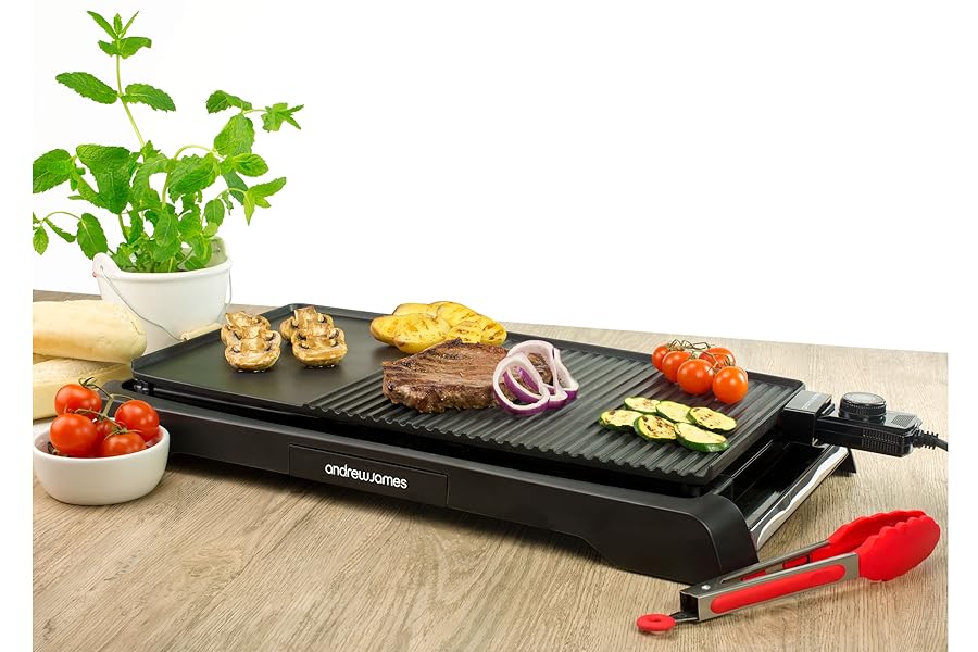 Andrew James Electric Grill, Large Teppanyaki Style BBQ Grill Plate