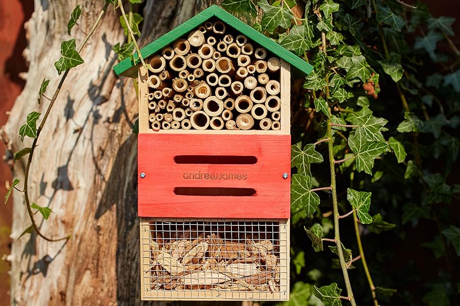 Andrew James Wooden Insect Hotel Bug House For Natural Pest Control