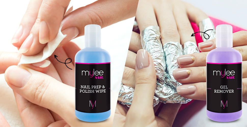 Mylee Nail Gel Polish Prep & Wipe + Gel Remover 250ml Each, Premium