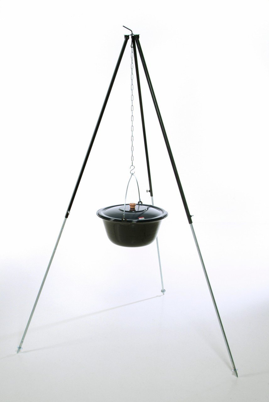 Original ungarischer Gulaschkessel (22 Liter) + Dreibein