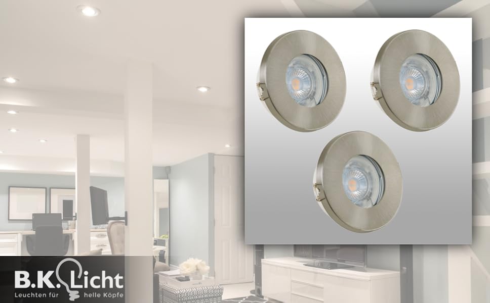 LED Badeinbaustrahler dimmbar inkl. 3 x 5W 380 lumen GU10 Leuchtmittel
