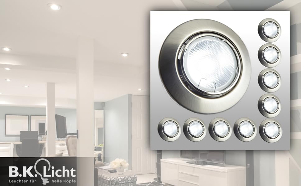 LED Einbaustrahler Schwenkbar Inkl. 10 x 5W Leuchtmittel GU10 IP23 LED