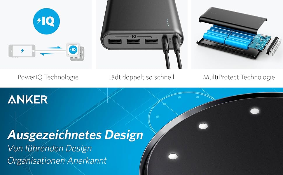 Anker PowerCore 26800mAh Power Bank Externer Akku mit Amazon.de
